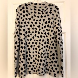 Silver long  top with black spots